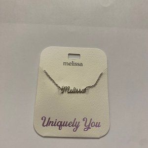 NWT Melissa Personalized Name Silver Pendant 16-20" Necklace Uniquely You